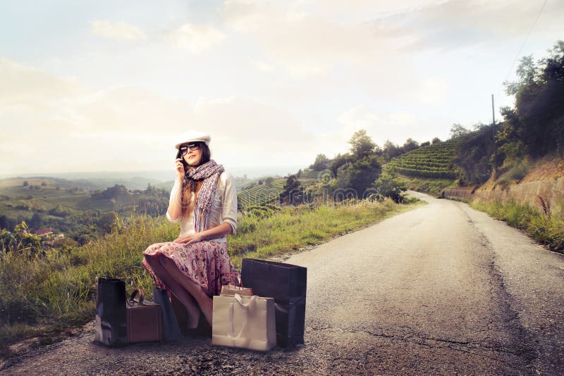 Fashion woman waiting stock photo. Image of wait, green - 32891492