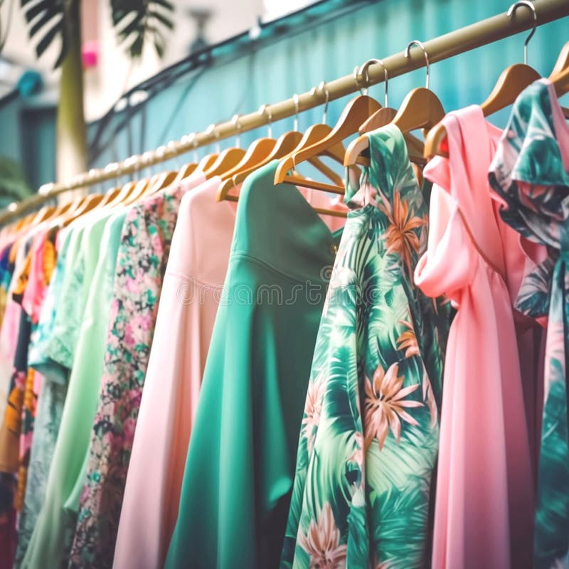 Fashion Marketplace Women S Summer Clothing Dresses for Sale, Stock  Illustration - Illustration of hanging, fresh: 282140007