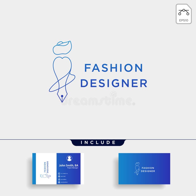 fashion writer or designer in simple line logo template vector illustration icon element stock illustration fashion writer or designer in simple line logo template vector illustration icon element stock illustration