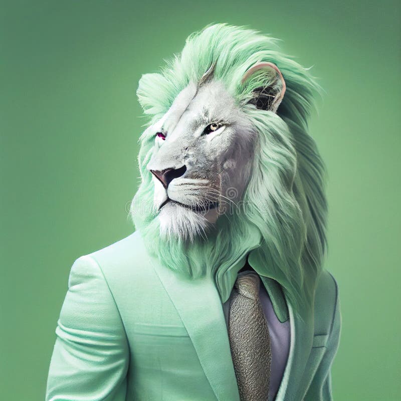 Fashionable elegant lion designer fashion royalty free illustration