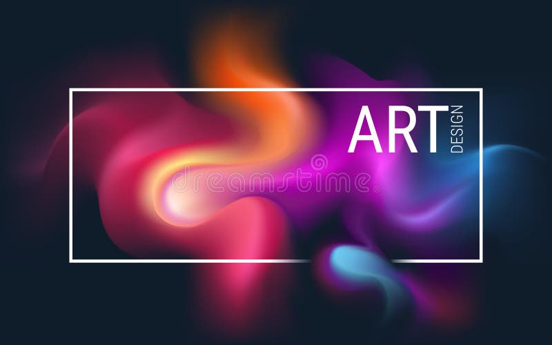 Abstract horizontal vector image. Diffuse dynamic spots of paint on a dark background. The effect of a flowing liquid. Explosion o stock illustration Abstract horizontal vector image. Diffuse dynamic spots of paint on a dark background. The effect of a flowing liquid. Explosion o stock illustration