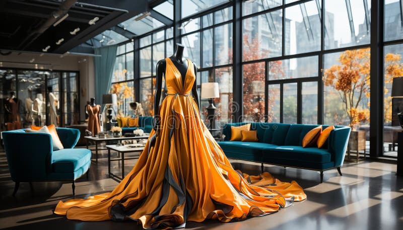 Fashionable women working on elegant dress designs in a modern workshop generated by AI