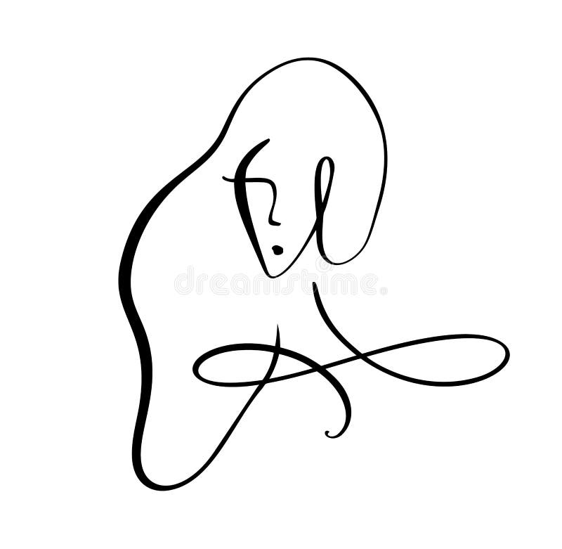 Fasion stylu ilustracja Ręka rysująca kobiety twarz, minimalistyczny pojęcie Stylizowanego doodle kobiety głowy skóry opieki lini ilustracji Fasion stylu ilustracja Ręka rysująca kobiety twarz, minimalistyczny pojęcie Stylizowanego doodle kobiety głowy skóry opieki lini ilustracji