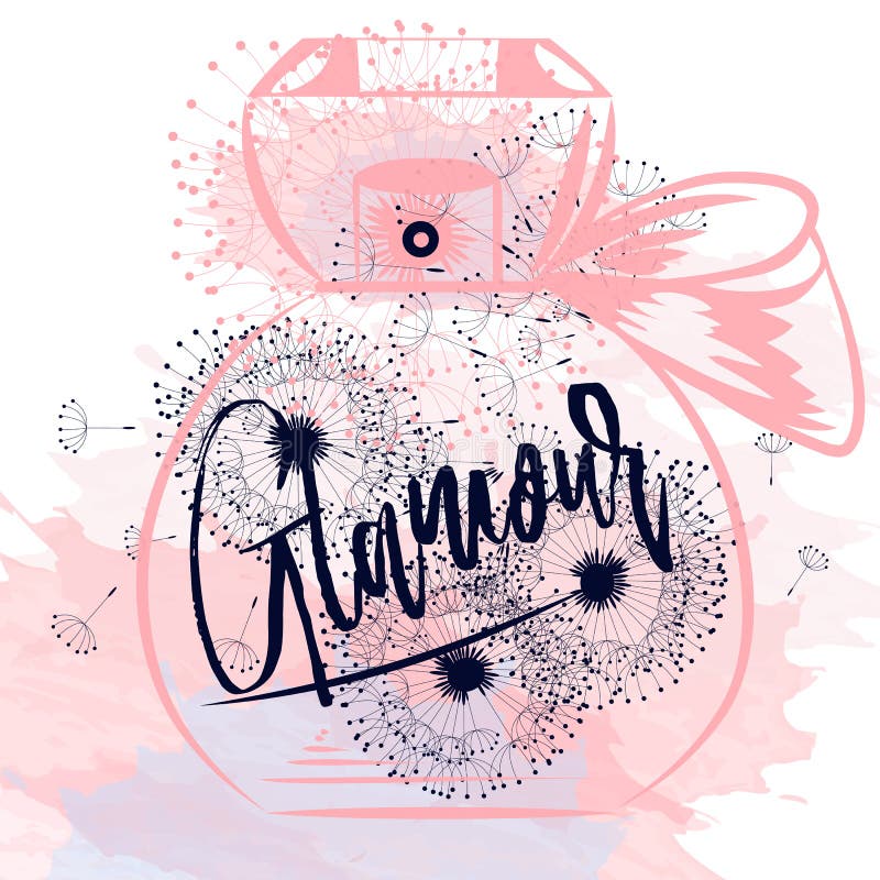 Fasonuje wektorową ilustrację z różowymi punktami, dandelions i bott, royalty ilustracja Fasonuje wektorową ilustrację z różowymi punktami, dandelions i bott, royalty ilustracja