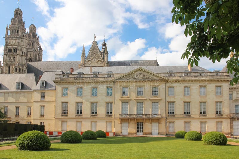 Classical facade of the Museum of Fine Arts - Musée des beaux-arts (bishops former palace) . Tours. France. Classical facade of the Museum of Fine Arts - Musée des beaux-arts (bishops former palace) . Tours. France