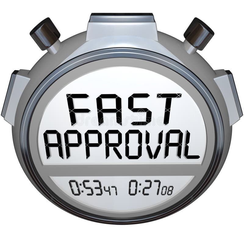 Fast Approval Words Stopwatch Timer Approved Loan Mortgage Credit vector illustration Fast Approval Words Stopwatch Timer Approved Loan Mortgage Credit vector illustration