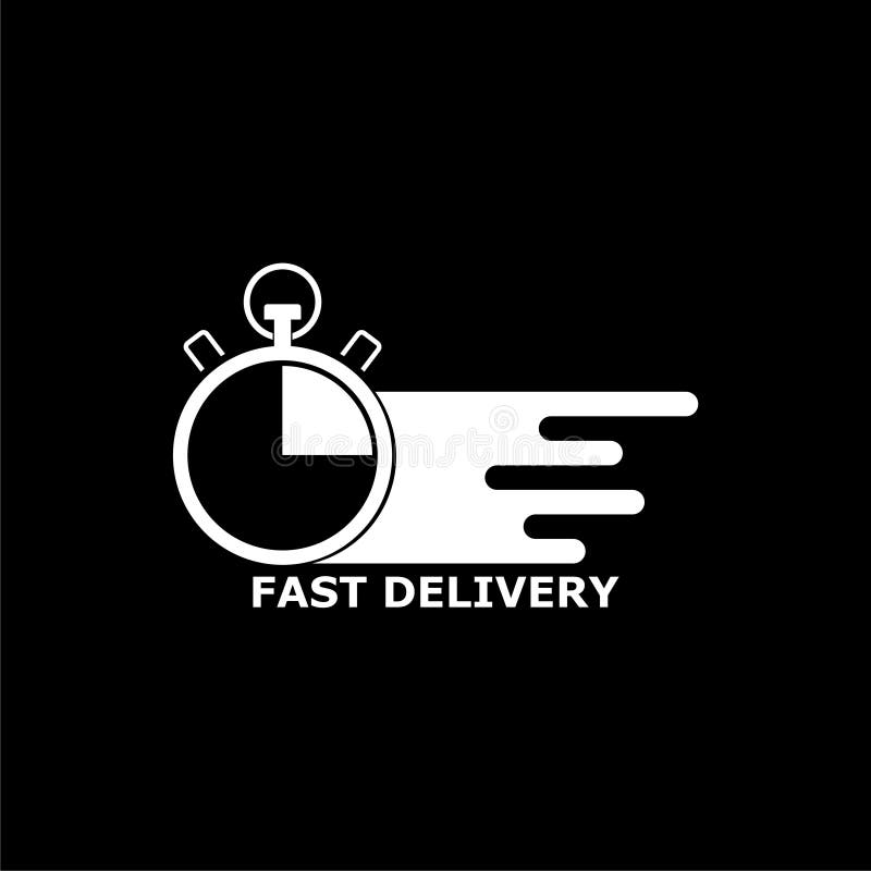 Fast Delivery Icon, Speed Time Icon Logo, Color Set with Long Shadow ...