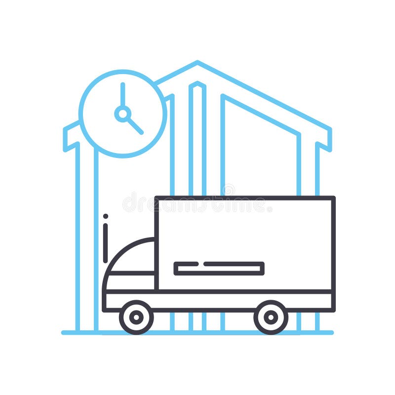 Fast delivery line icon, outline symbol, vector illustration, concept sign royalty free illustration