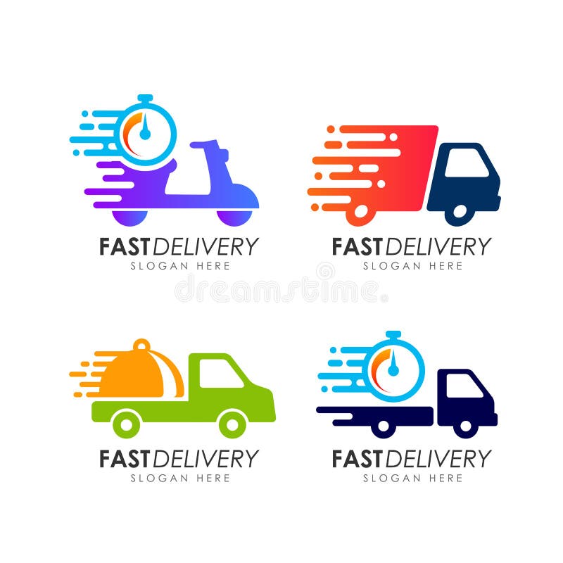 Fast Delivery Services Logo Design. Courier Logo Design Template Icon ...