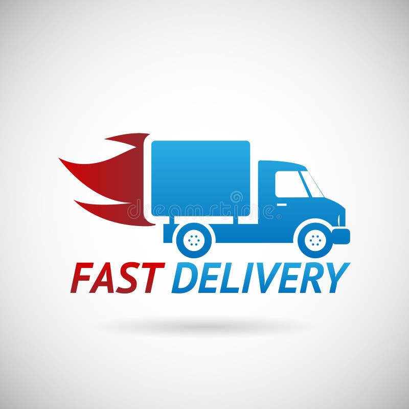 Fast delivery vector icon. Truck fast delivery of purchases