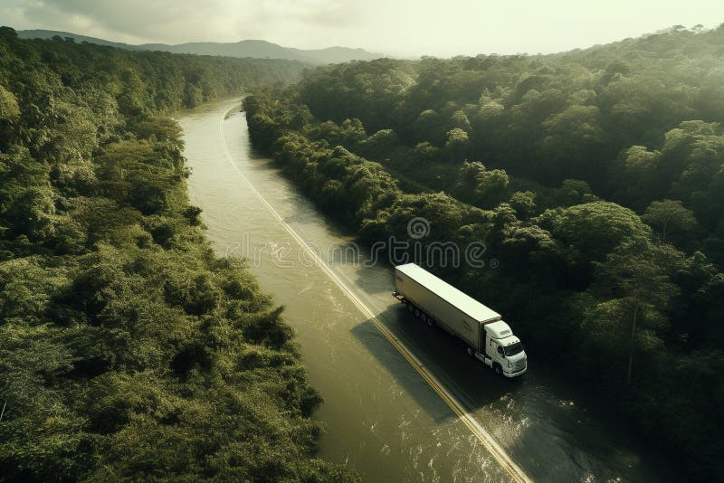 Fast and Efficient Delivery Truck Service stock illustration