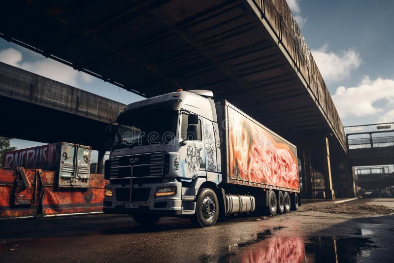 Fast and Efficient Delivery Truck Service vector illustration