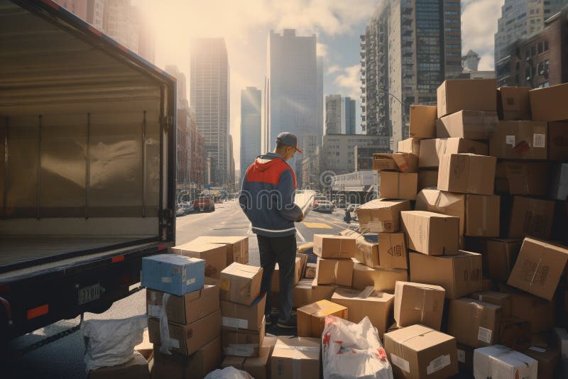 Fast and Efficient Delivery Truck Service royalty free illustration