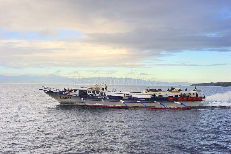 Fast ferry boat stock image