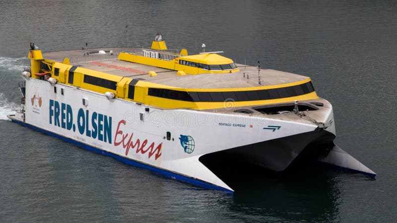 Fast ferry Fred Olsen Express at Tenerife Spain stock image