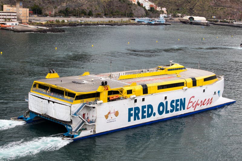 Fast ferry Fred Olsen Express at Tenerife Spain royalty free stock image