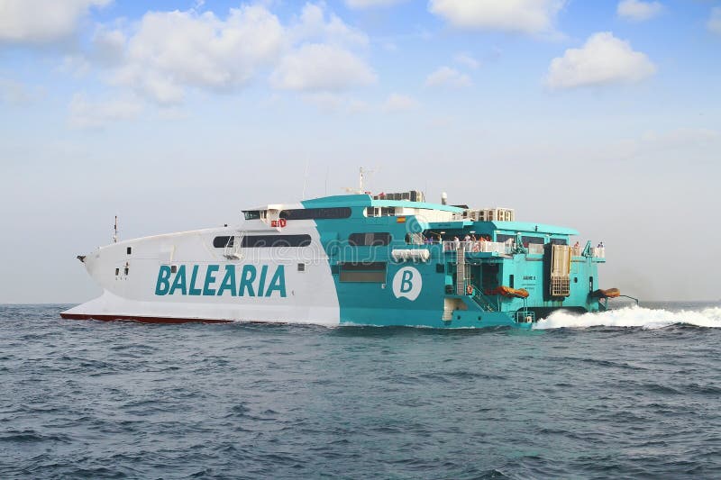 Fast ferry passengers Jaume II leaving the port of Algeciras. royalty free stock photos
