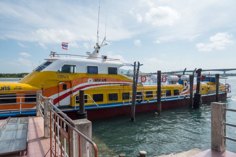 Fast ferry in Saladan on Koh Lanta island in southern Thailand royalty free stock photo