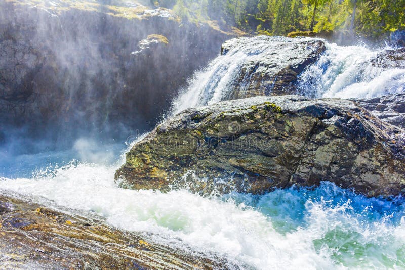 Fast Flowing River Water Of Beautiful Waterfall Rjukandefossen Hemsedal