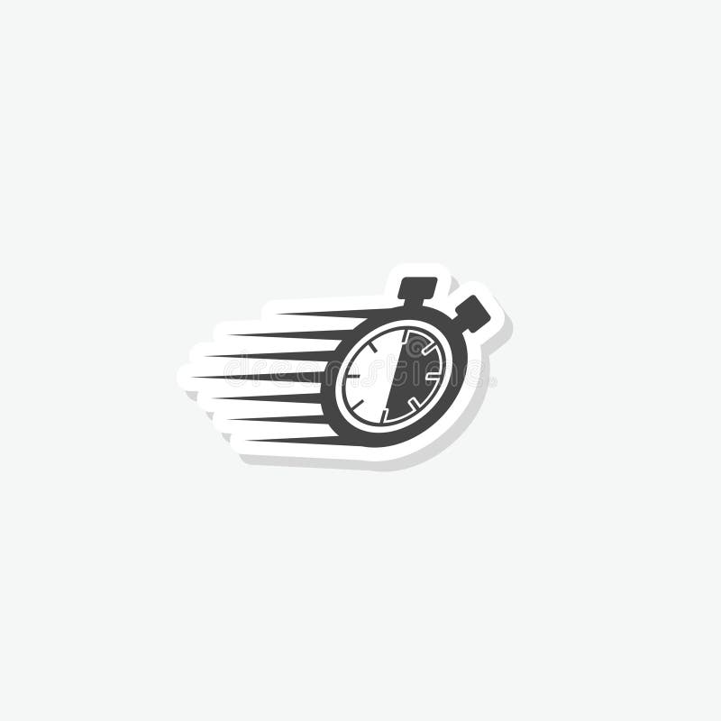 Fast flying time. Fast delivery sticker icon with timer royalty free illustration