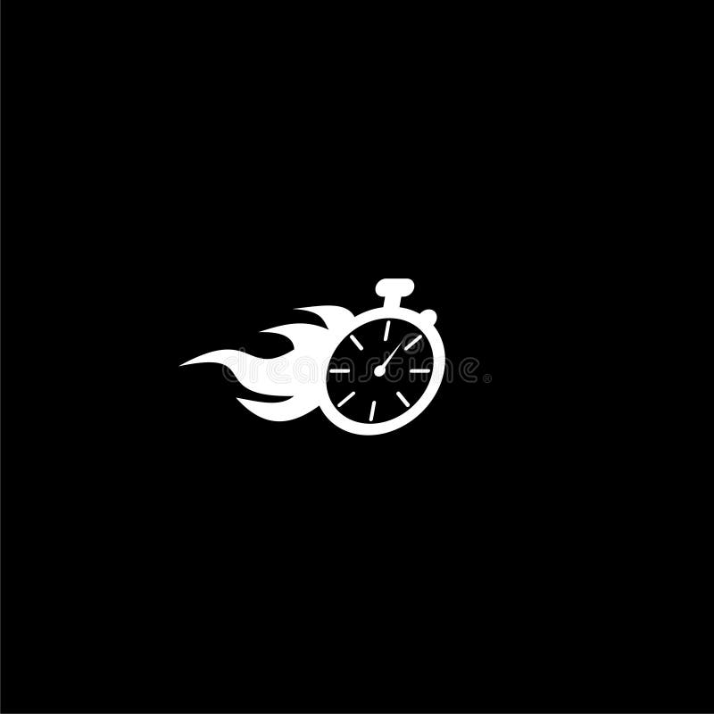 Fast flying time icon isolated on dark background stock illustration