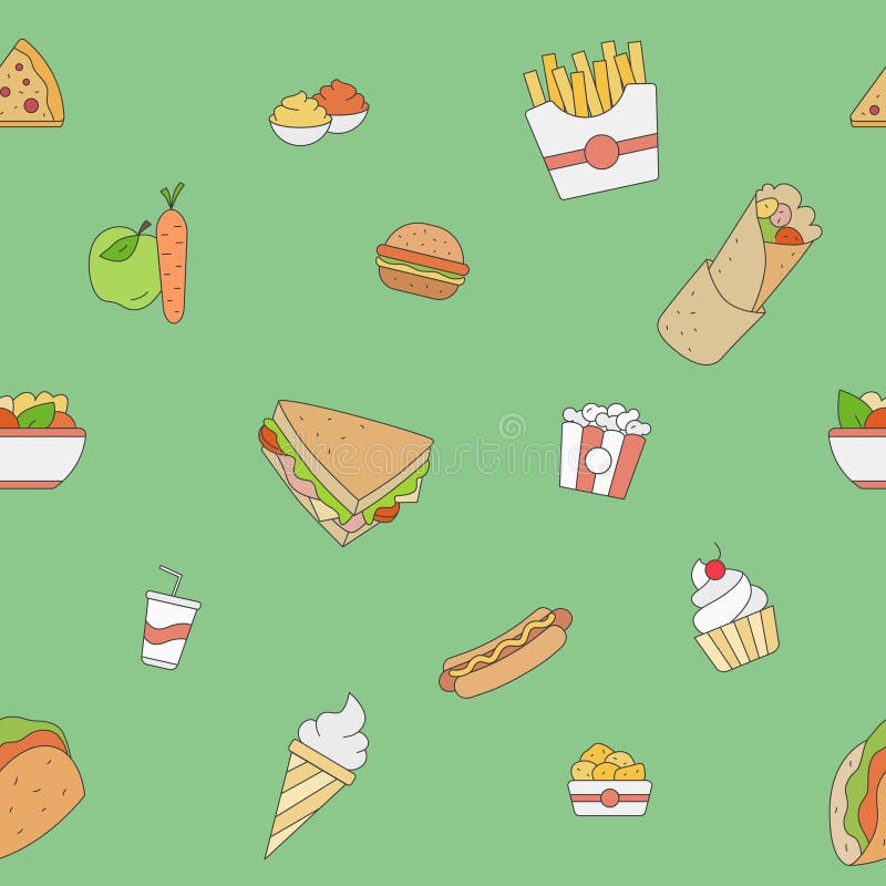 Fast Food background 02 stock vector. Illustration of burrito - 161837801