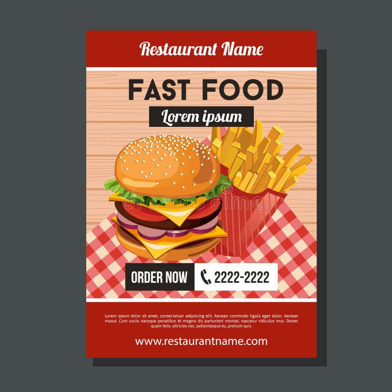 Fast Food Brochure Template Stock Vector - Illustration of breakfast ...