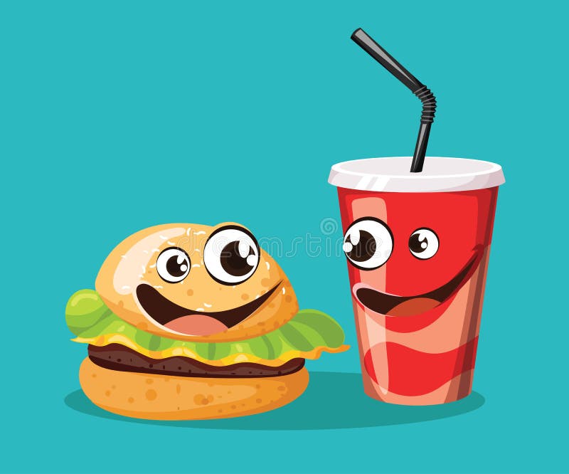 Fast Food Cartoon Characters with Cute Smiling Faces Stock Vector - Illustration of design, fresh: 118121877 Fast Food Cartoon Characters with Cute Smiling Faces Stock Vector - Illustration of design, fresh: 118121877
