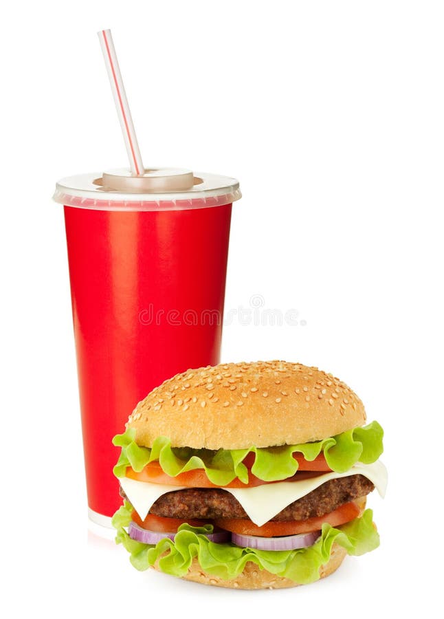 Fast Food Drink and Hamburger Stock Photo Image of full, burger 32492194