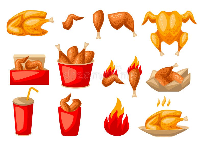 Fast food fried chicken meat. vector illustration Fast food fried chicken meat. vector illustration