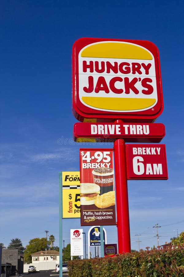 Fast Food Hungry Jacks Roadside Sign Editorial Photo Image Of Foods Colour 20994506