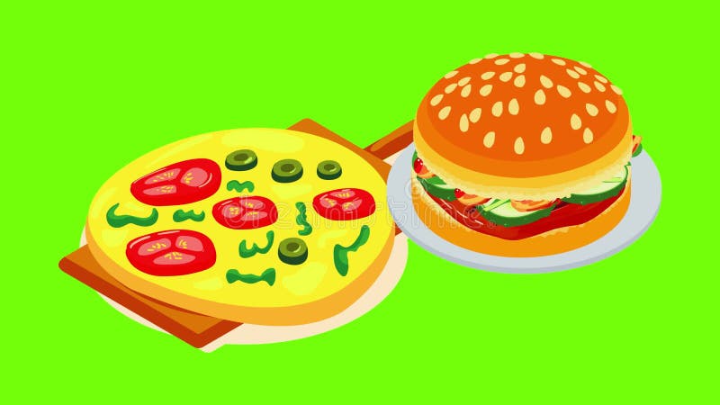 Fast food icon animation royalty free illustration