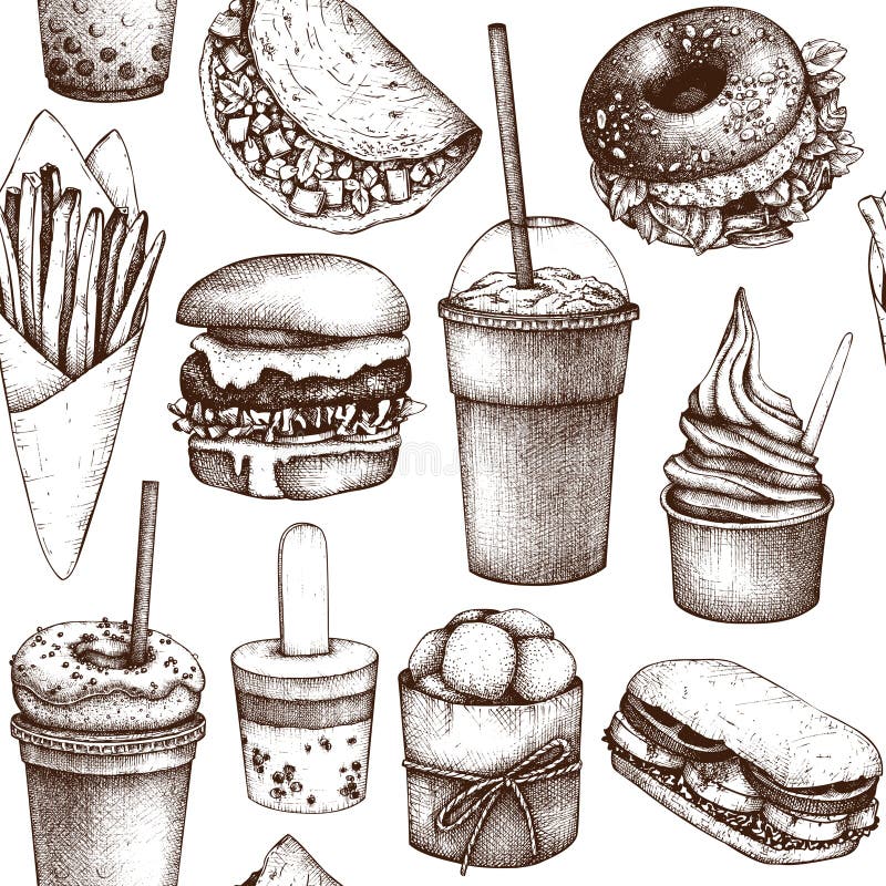 Discover 233+ sketch of food items super hot