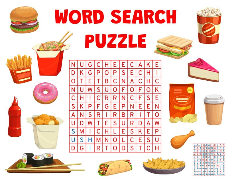 Snack Foods Word Search Puzzle  Word puzzles for kids, Free