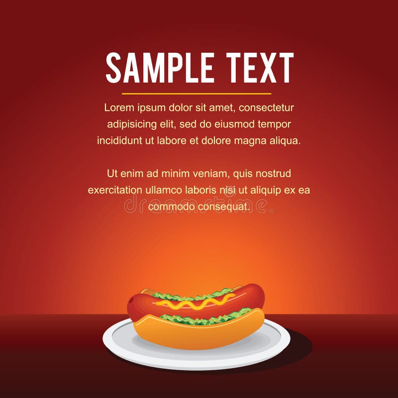 Fast Food Vector Background Template. Hot Dog vector illustration Fast Food Vector Background Template. Hot Dog vector illustration