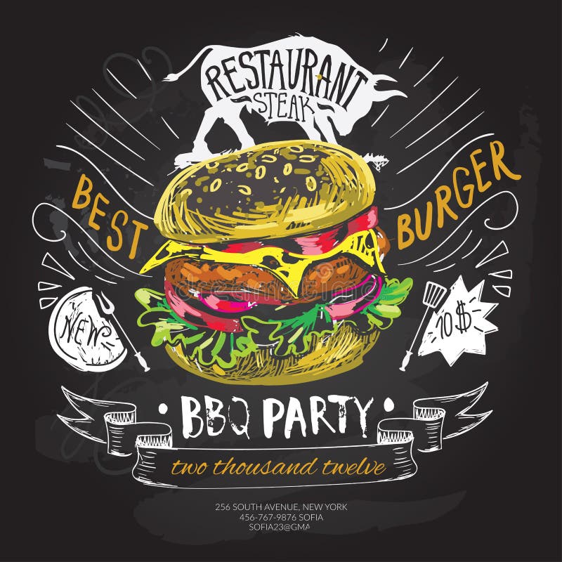 Fast food vector logo design template. hamburger, burger or menu board icon. stock illustration