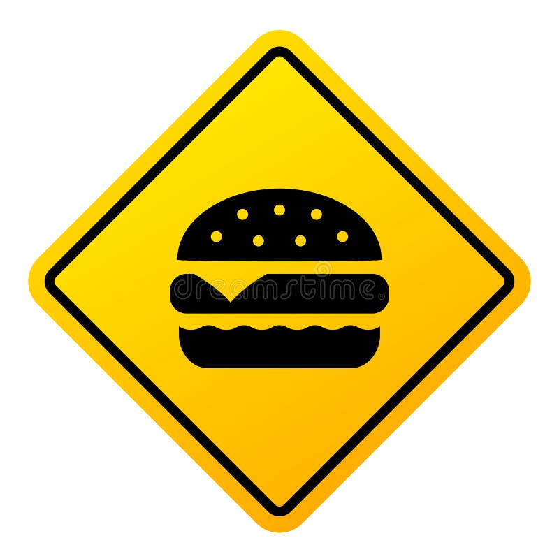 Fast food warning vector sign royalty free illustration