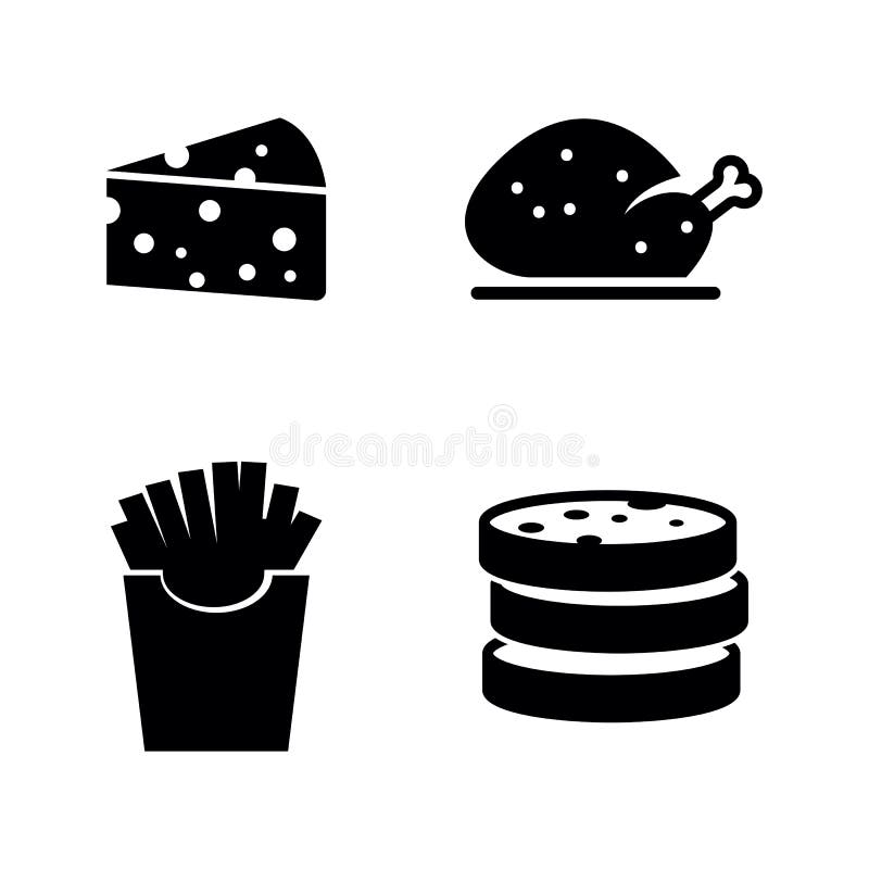 Fast food Ícones relacionados simples do vetor ilustração royalty free