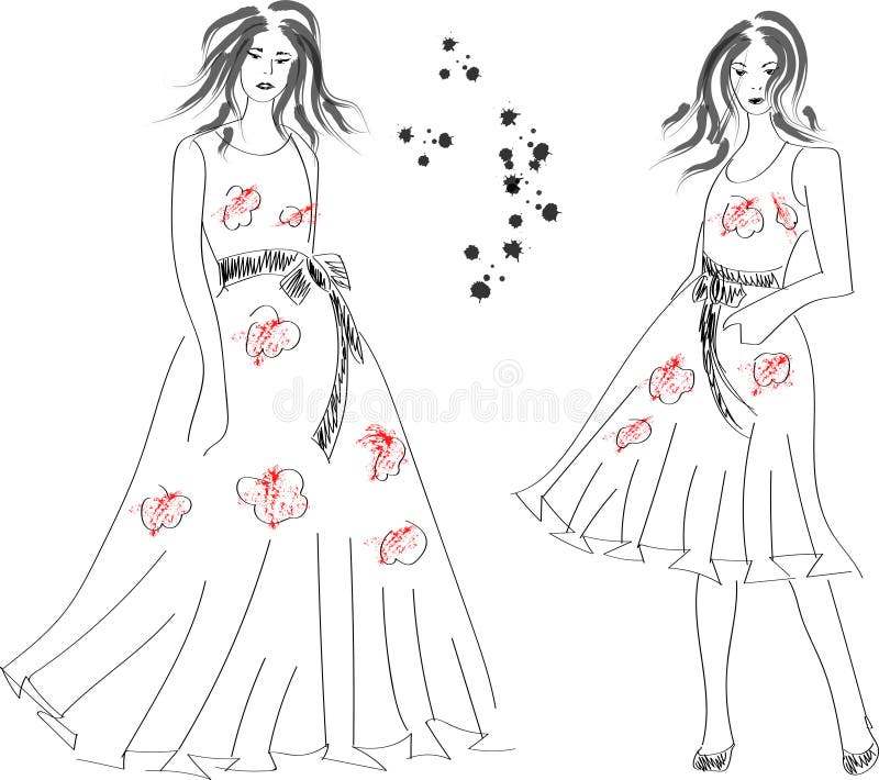 Dresses for cheap girls sketch