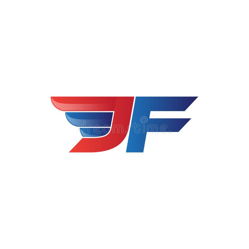 Letter Jf Wing Logo Design Concept Template Stock Vector - Illustration ...
