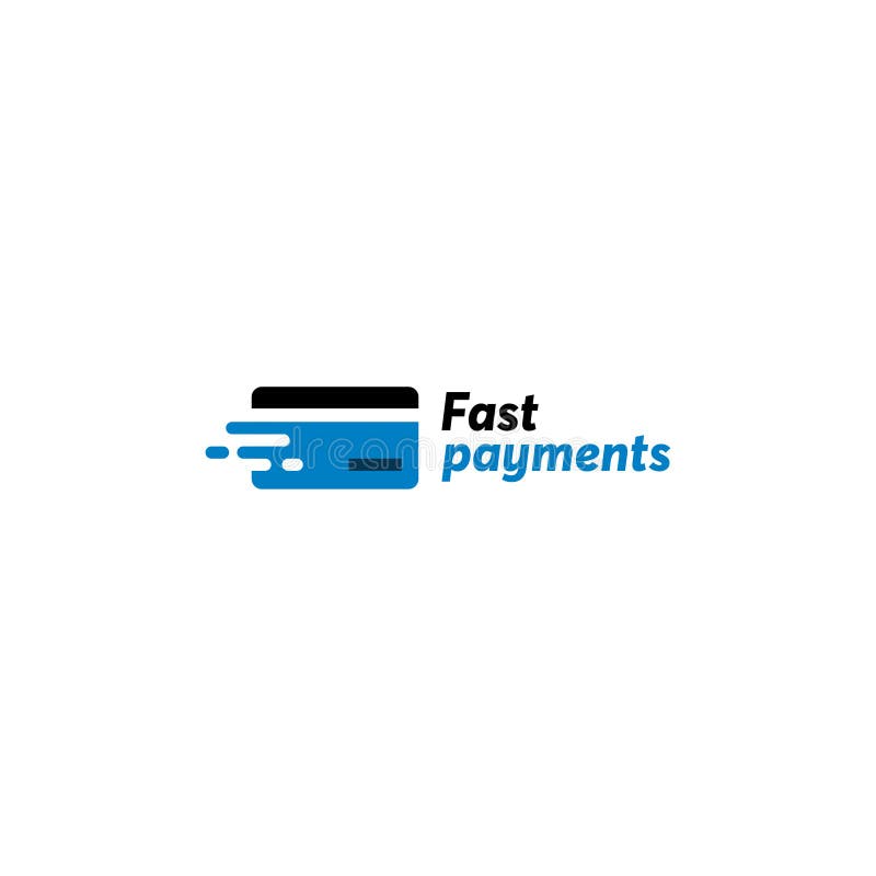 Fast payment card logo vector.