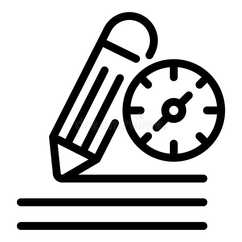 Fast pen writing icon, outline style stock illustration