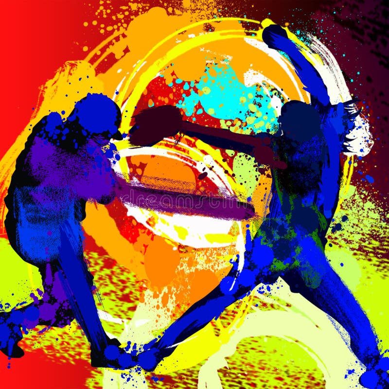 Fast Pitch Softball Players Silhouettes Painting stock illustration Fast Pitch Softball Players Silhouettes Painting stock illustration