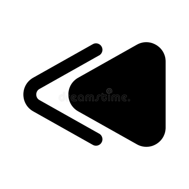 Reverse Button Hand Drawn Outline Doodle Icon Stock Vector
