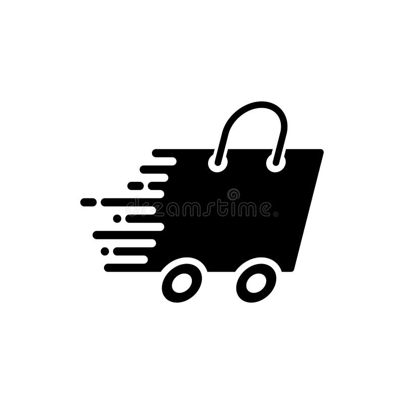 Fast Shipping with Shopping Bag royalty free illustration
