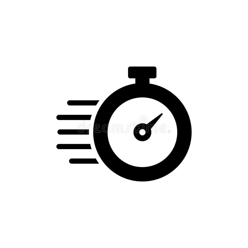 Fast Time Stopwatch Symbol für Websites und Apps-Vektor. Symbol für Geschwindigkeit. Schnellzeitsymbol vektor abbildung