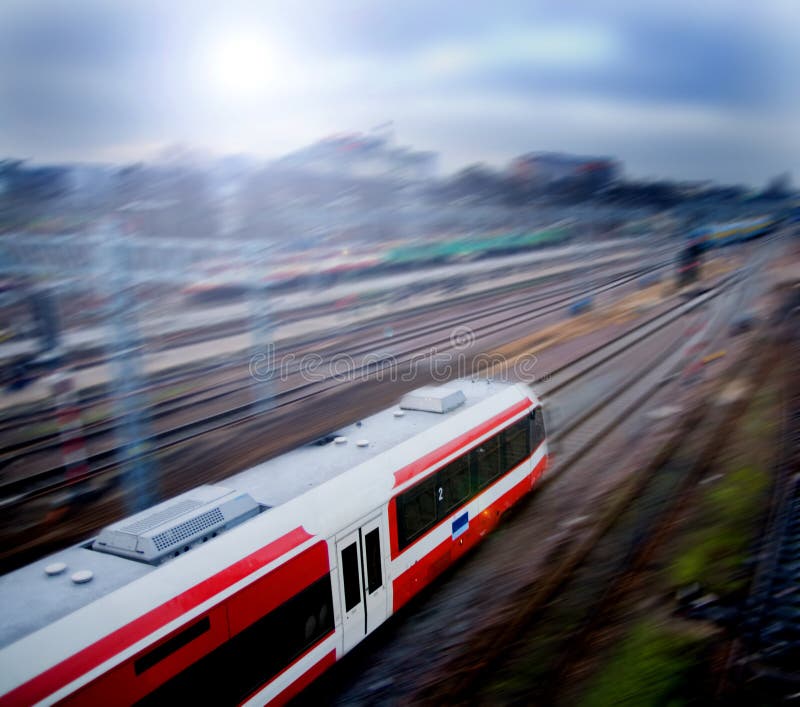Fast train with motion blur royalty free stock photos Fast train with motion blur royalty free stock photos