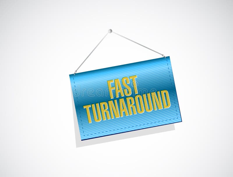 Fast Turnaround Banner Sign Illustration Stock Illustration