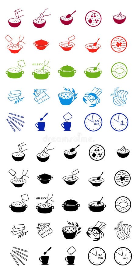 Fasta food kulinarnego procesu ikony ilustracji Fasta food kulinarnego procesu ikony ilustracji
