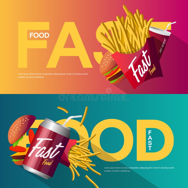 Fasta food projekta kreatywnie plakatowy set ilustracja wektor Fasta food projekta kreatywnie plakatowy set ilustracja wektor